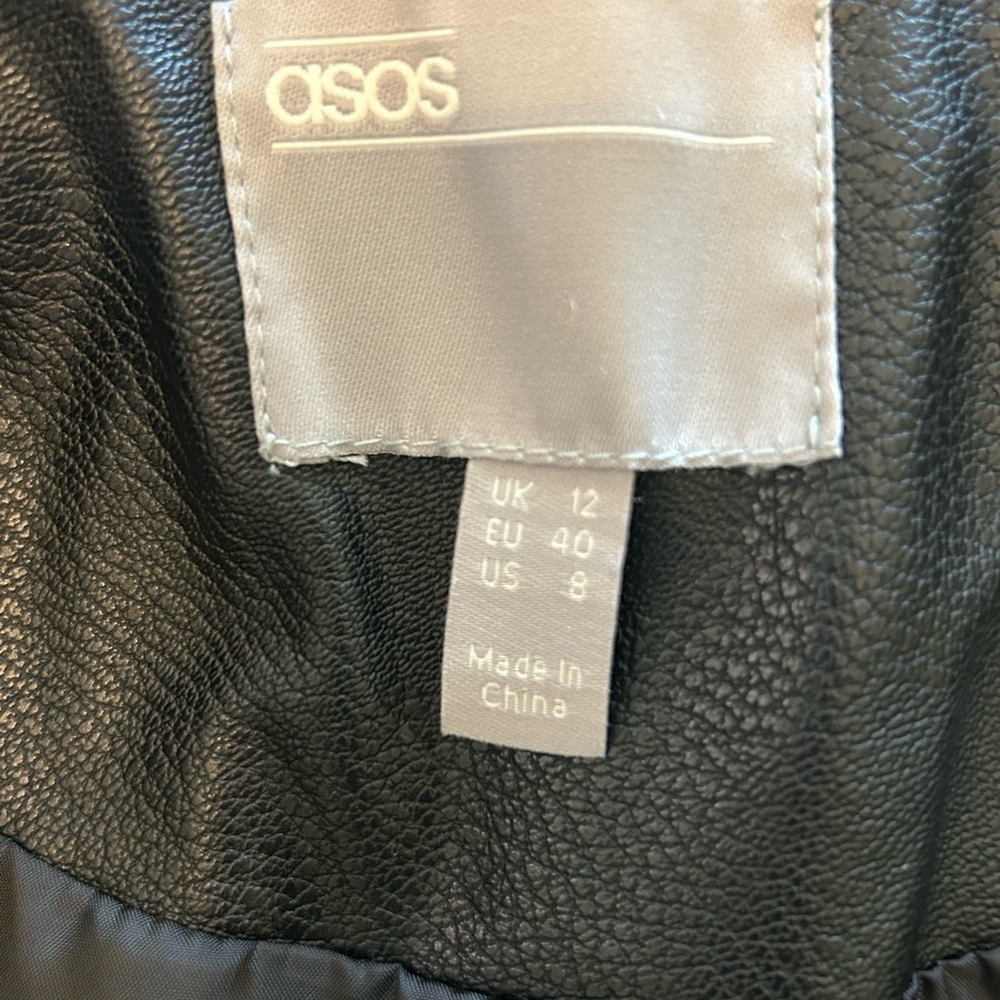 ASOS Faux Leather Moto Jacket with Asymmetrical Zipper - Picture 11 of 15